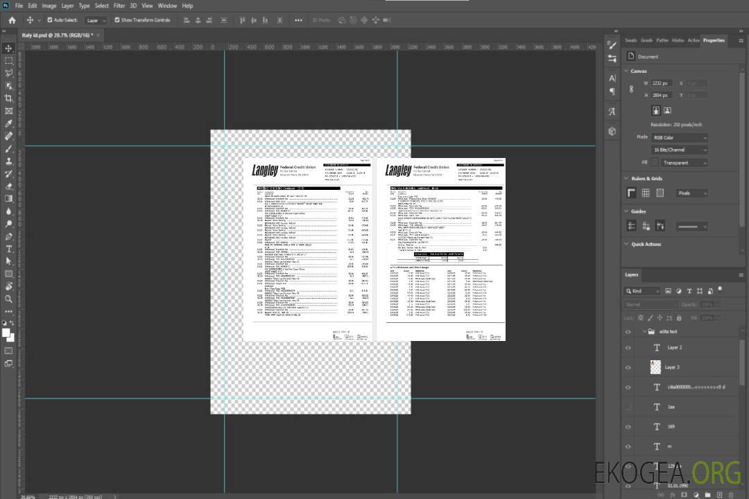 États-Unis Relevé bancaire de la Federal Credit Union de Langley, 6 pages 2 template États-Unis Relevé bancaire de la Federal Credit Union de Langley, 6 pages 2 template
